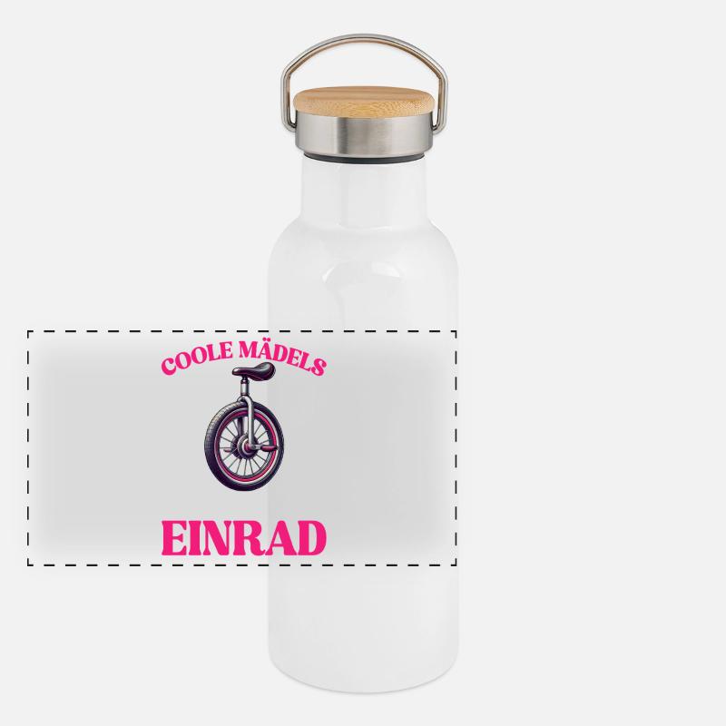 Filles cool en monocycle Gourde isotherme avec bouchon en bambou