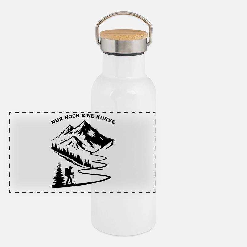 Just one more curve funny mountain and alpine sayings Panoramic Thermal Bottle with Bamboo Lid