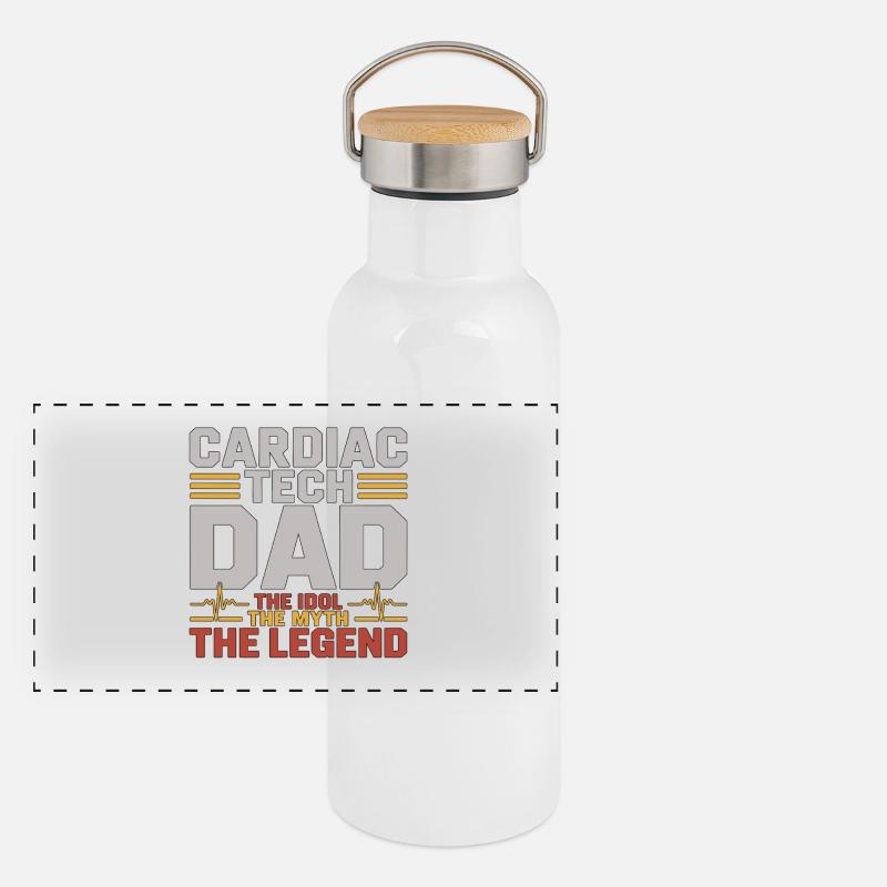 Cardiac Tech Dad The Idol The Myth The Echo Tech Panoramic Thermal Bottle with Bamboo Lid