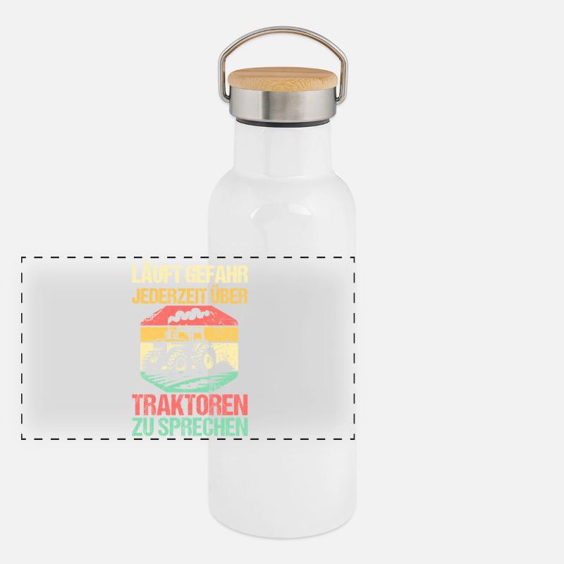 Tractor Farmer Farmer Tractor Driver Tractor Panoramic Thermal Bottle with Bamboo Lid