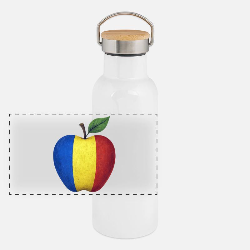 Rumänien Panorama Thermosflasche mit Bambusdeckel