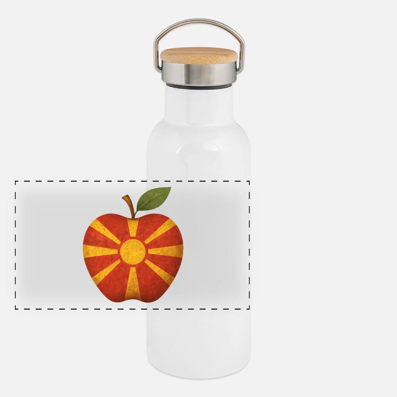 Macédoine du Nord Gourde isotherme avec bouchon en bambou