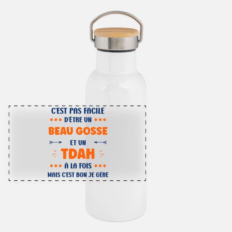 tdah Gourde isotherme avec bouchon en bambou
