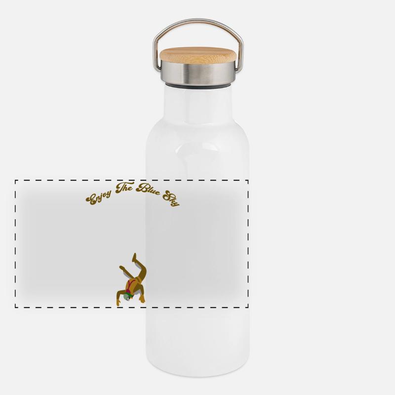 Profitez du ciel bleu Gourde isotherme avec bouchon en bambou