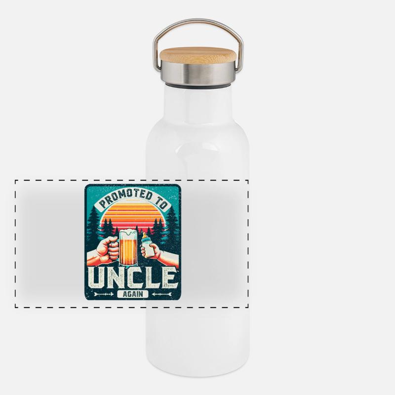 Uncle again, uncle-to-be, future uncle Panoramic Thermal Bottle with Bamboo Lid