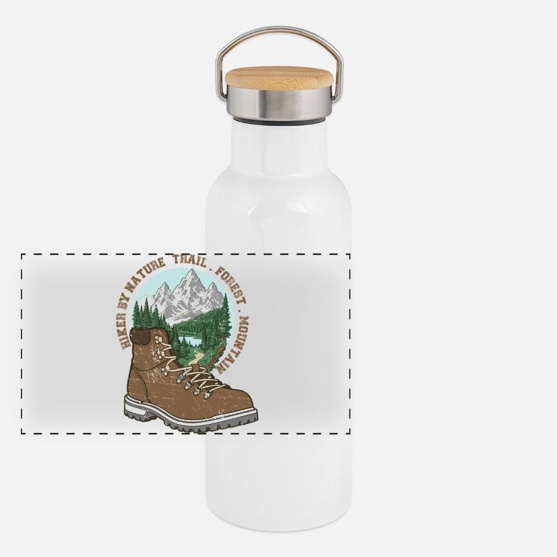 Minimalist Hiker  Design Gourde isotherme avec bouchon en bambou