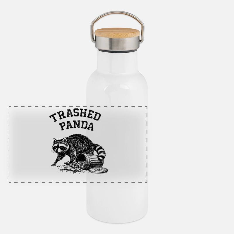 Panda détruit Gourde isotherme avec bouchon en bambou