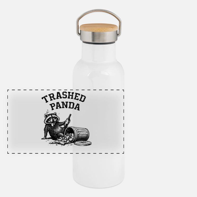 Panda détruit Gourde isotherme avec bouchon en bambou