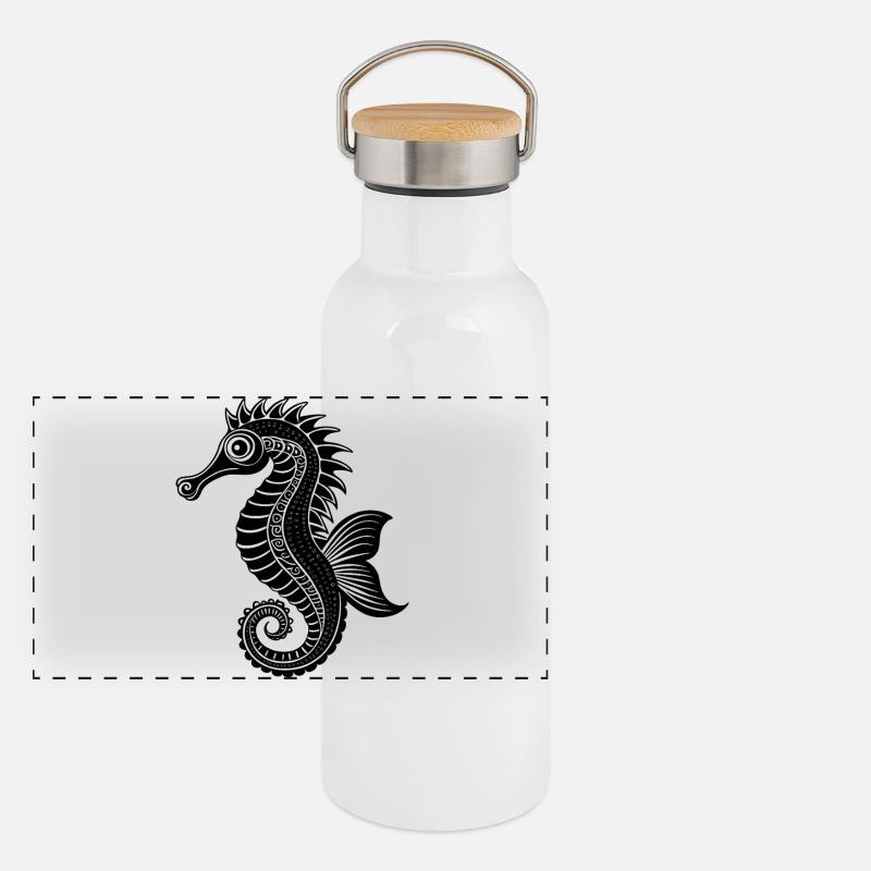 Hippocampe Gourde isotherme avec bouchon en bambou