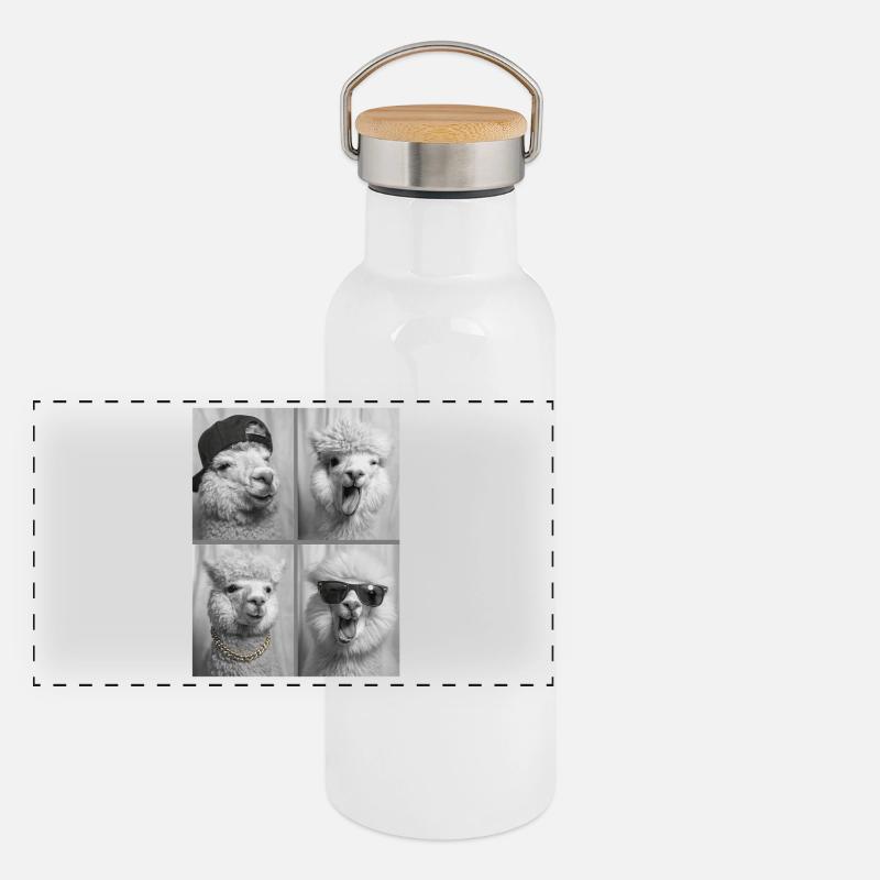 alpaga Gourde isotherme avec bouchon en bambou