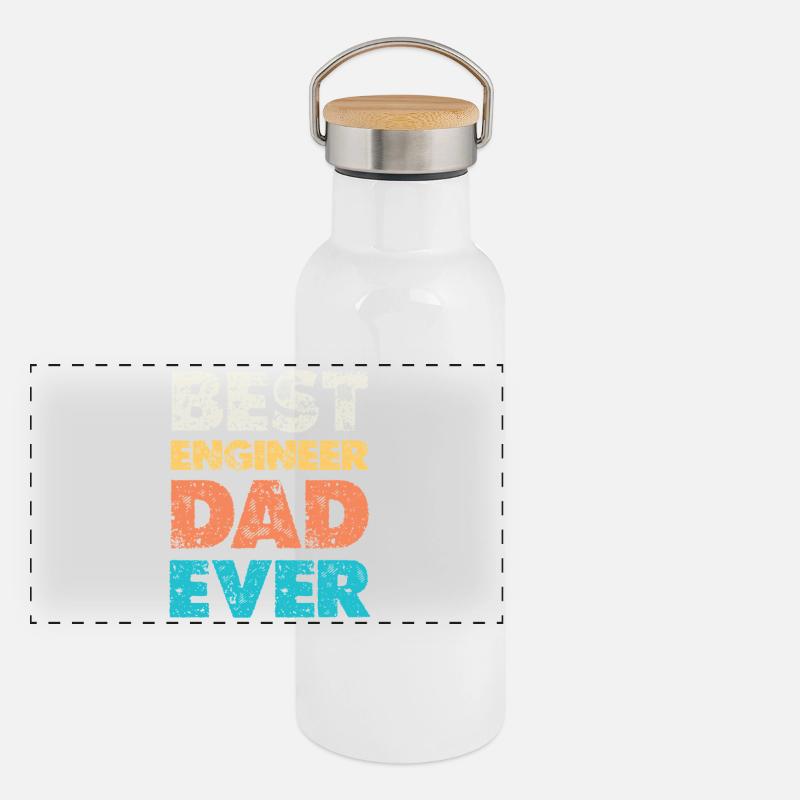 Best Dad Ever Farbblock Panorama Thermosflasche mit Bambusdeckel