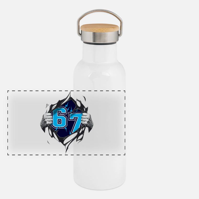 67 Panorama Thermosflasche mit Bambusdeckel