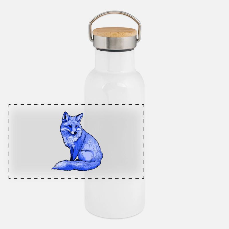 Fuchs Polarfuchs Panorama Thermosflasche mit Bambusdeckel