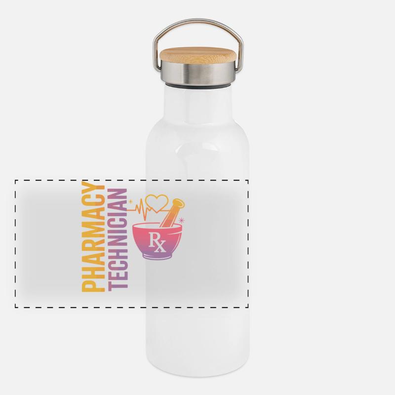 Pharmacy technician illustration Panoramic Thermal Bottle with Bamboo Lid