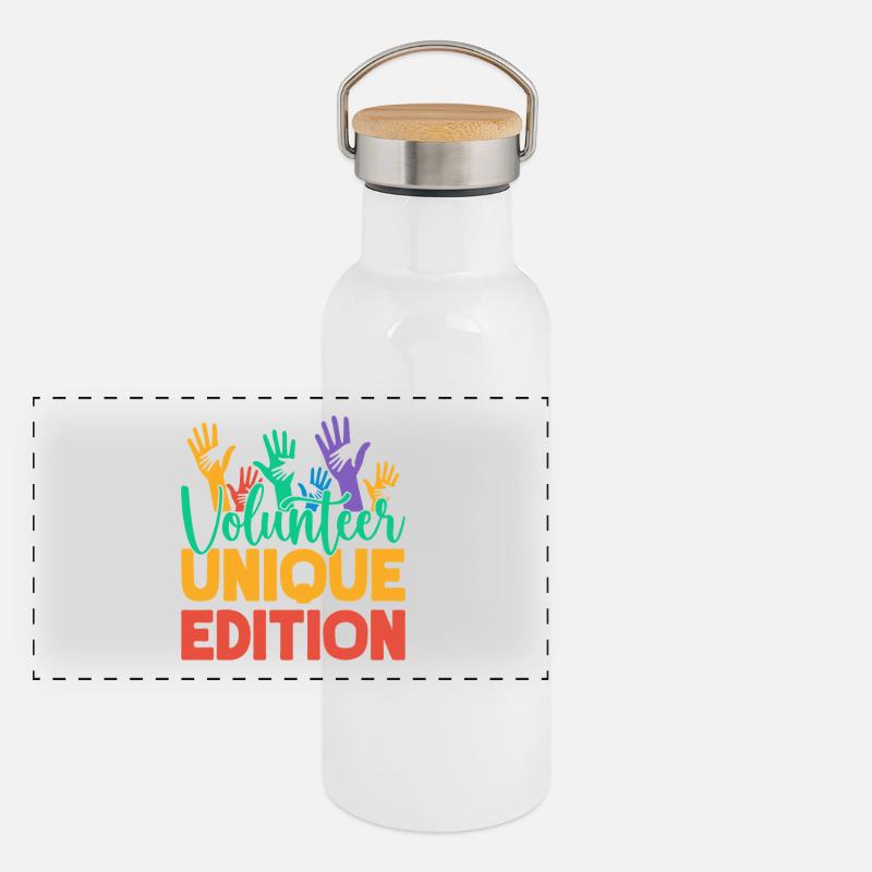 Volunteer Appreciation Unique Edition Volunteer Panorama Thermosflasche mit Bambusdeckel