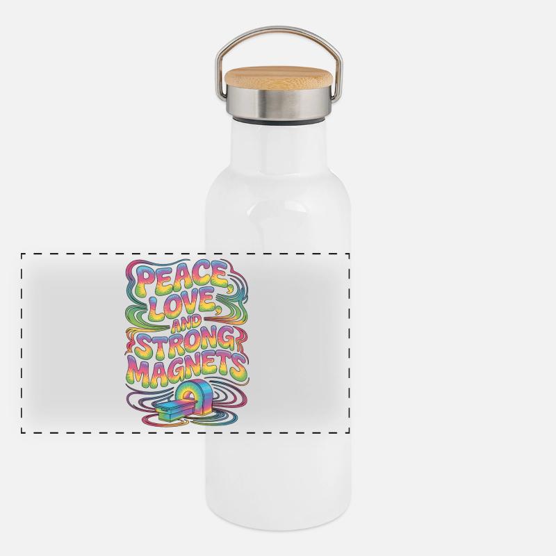 MRI Tech Peace Love And Radiologic Technologist Panorama Thermosflasche mit Bambusdeckel