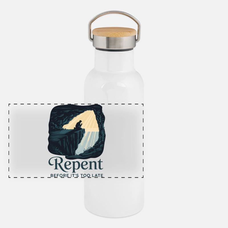 Repens-toi avant qu’il ne soit trop tard Gourde isotherme avec bouchon en bambou