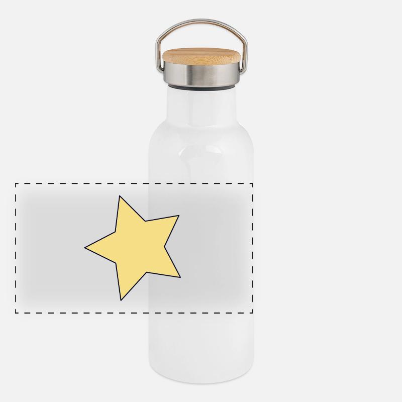 Accent de contour en étoile jaune Gourde isotherme avec bouchon en bambou