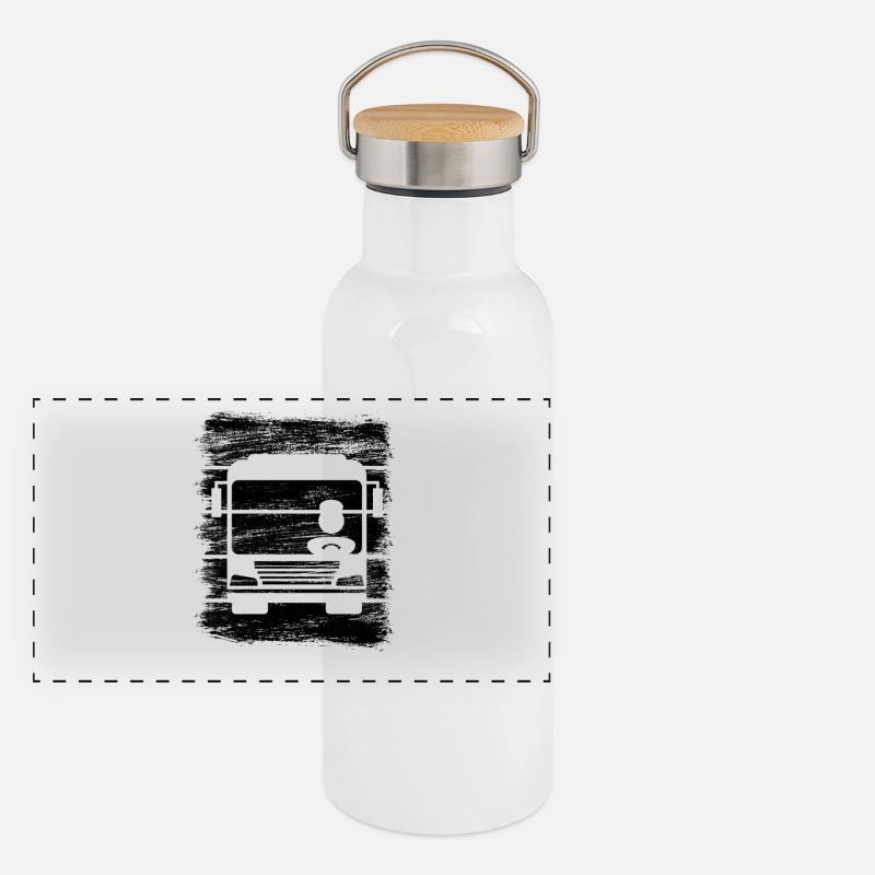 Busfahrer Panorama Thermosflasche mit Bambusdeckel