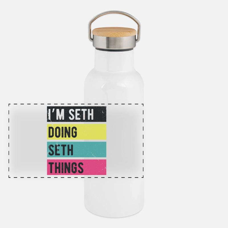 I’m Seth Doing Seth Things Retro Colors Panoramic Thermal Bottle with Bamboo Lid