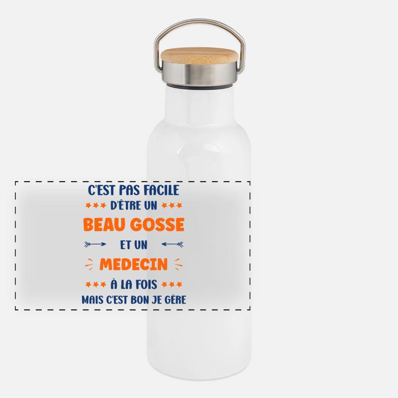 Arzt Panorama Thermosflasche mit Bambusdeckel