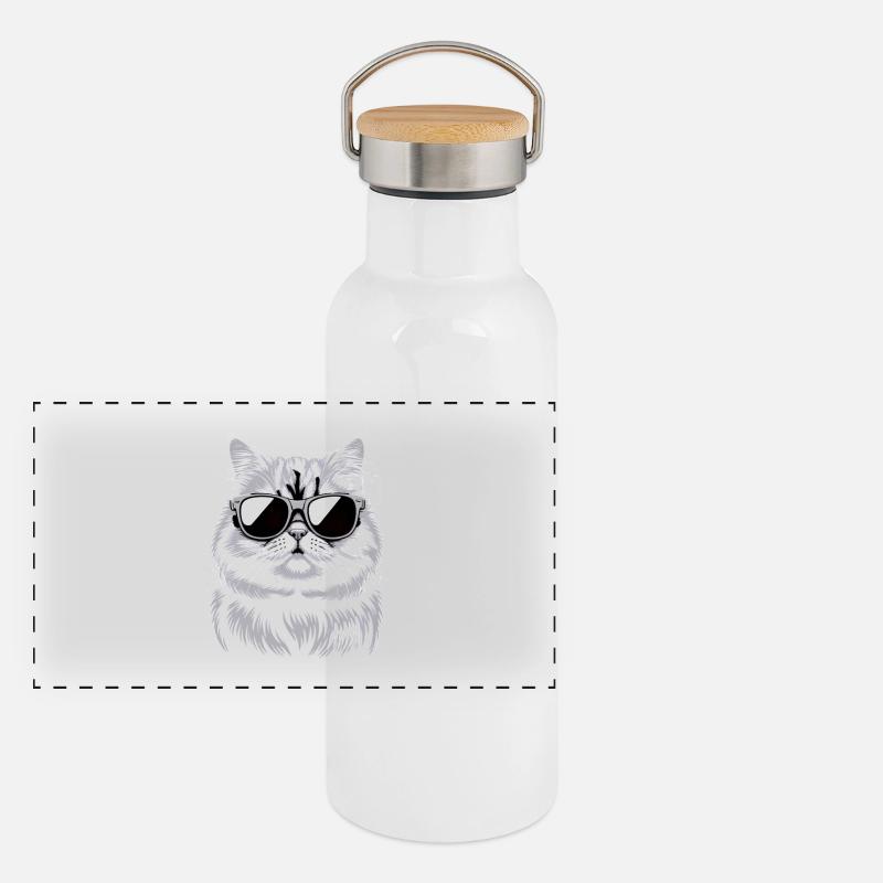 Persian cat Panoramic Thermal Bottle with Bamboo Lid