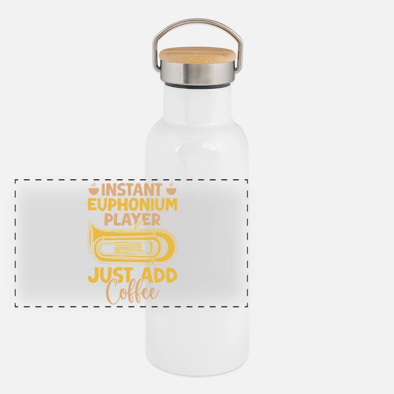 Euphonium Instant Player Just Add Coffee Baritone Panoramic Thermal Bottle with Bamboo Lid