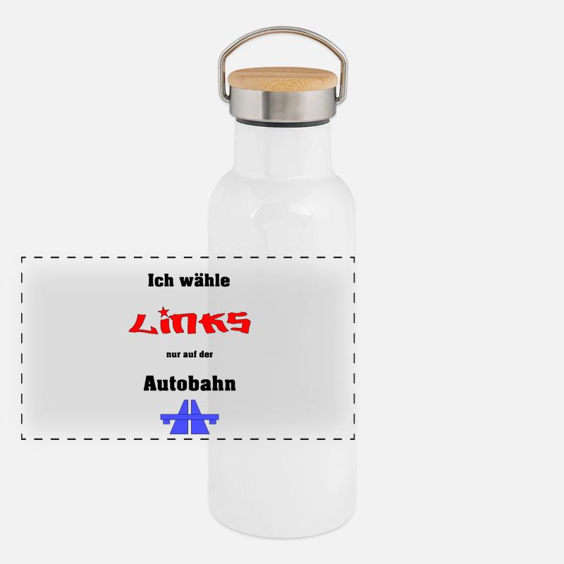 Ich wähle Links Panorama Thermosflasche mit Bambusdeckel