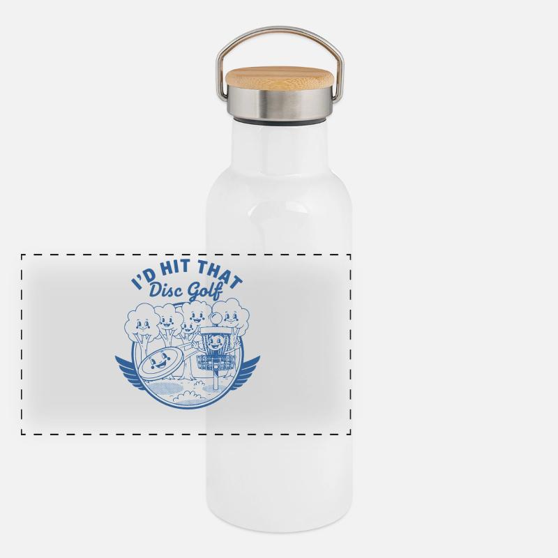 ID HIT THAT Disc Golf Funny Disc Golfer Scene Panoramic Thermal Bottle with Bamboo Lid