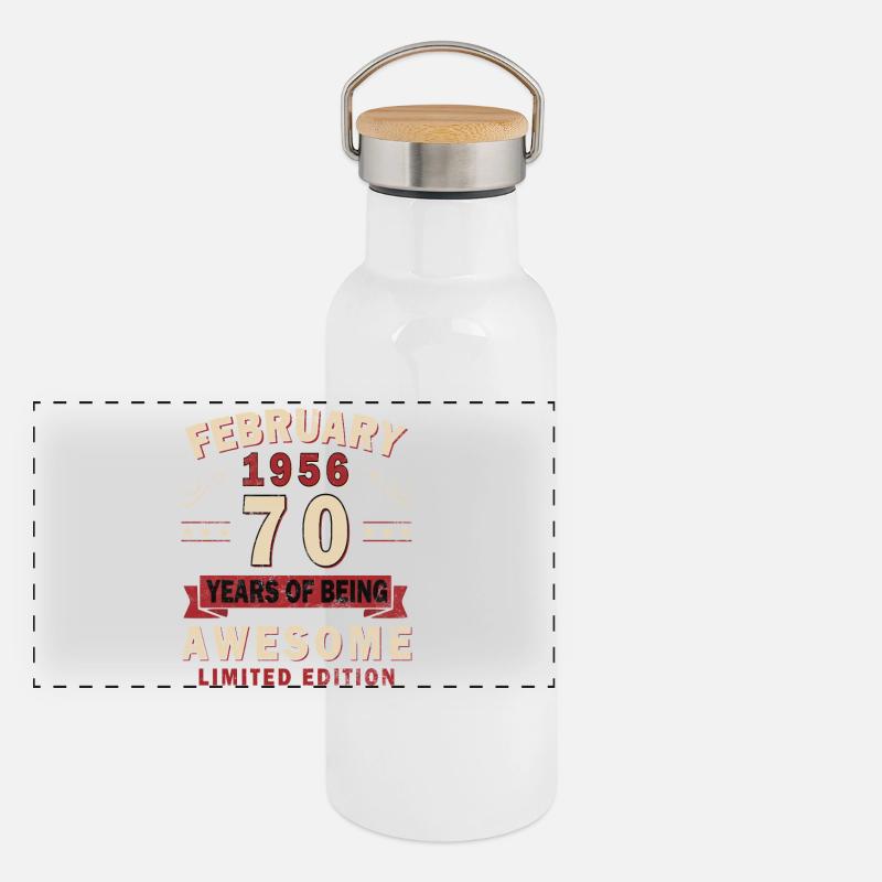 70e anniversaire – Année – février 1956 Gourde isotherme avec bouchon en bambou