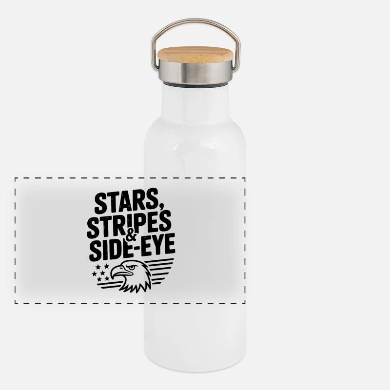 Stars, Stripes & Side-Eye Panoramic Thermal Bottle with Bamboo Lid