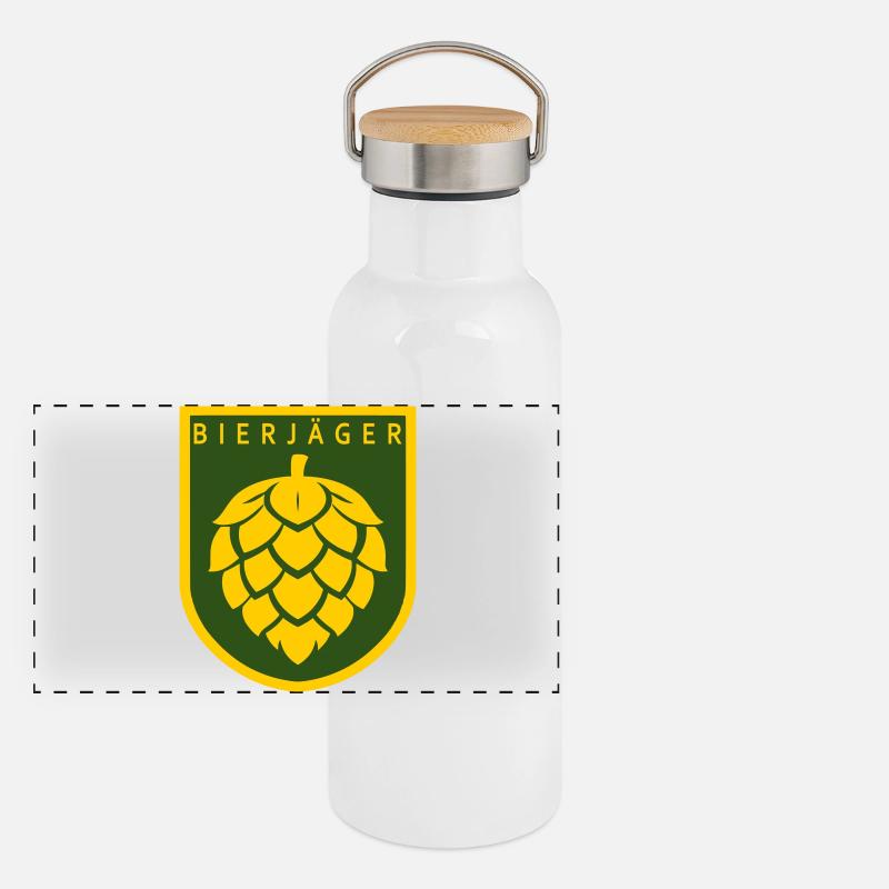 Bierjäger Panorama Thermosflasche mit Bambusdeckel