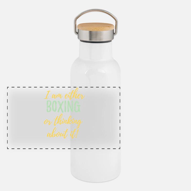 I Am Either Boxing Or Thinking About It Panoramic Thermal Bottle with Bamboo Lid