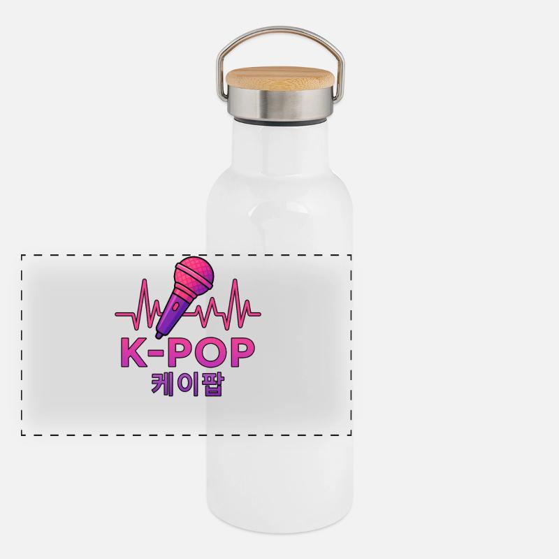 K Pop Coréen Gourde isotherme avec bouchon en bambou