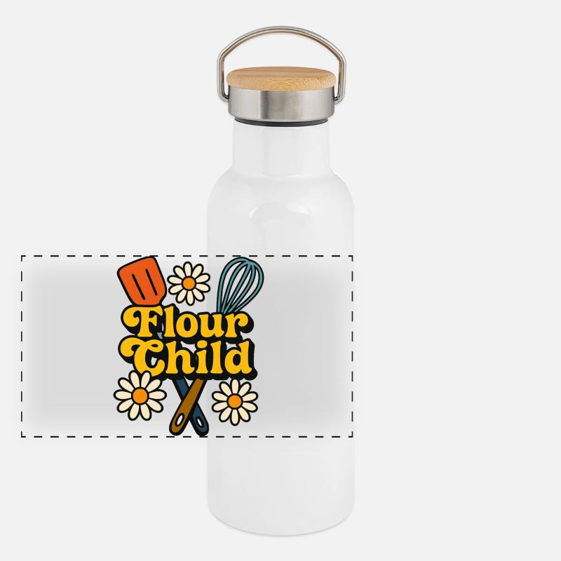 Panorama Thermosflasche mit Bambusdeckel