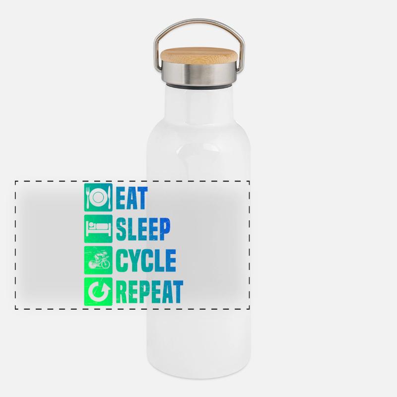 Conception de vélo de route compact pour vélo de route Gourde isotherme avec bouchon en bambou