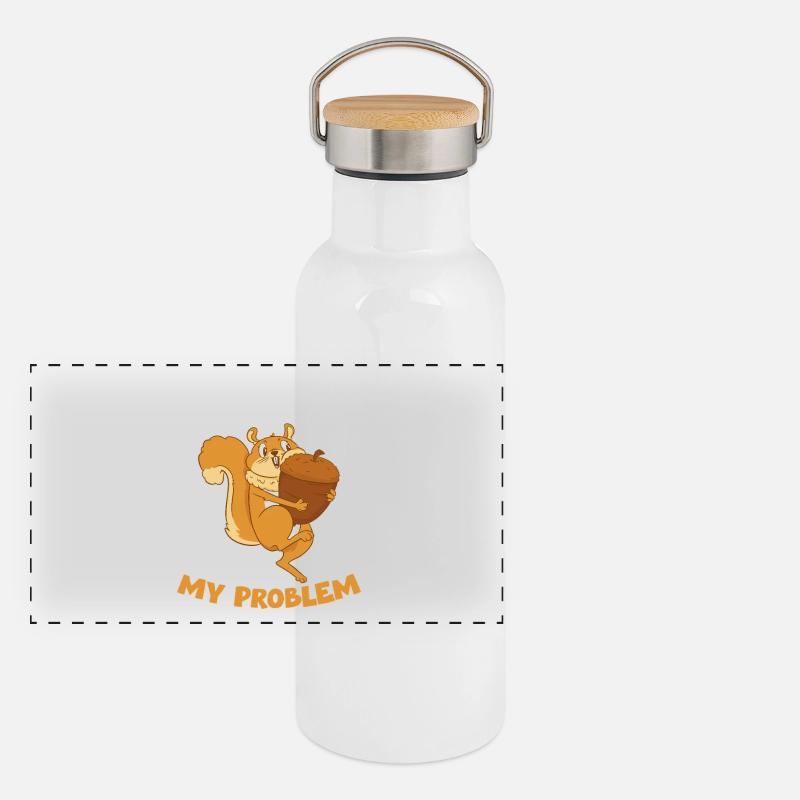 NUT MY PROBLEM Squirrel Panoramic Thermal Bottle with Bamboo Lid