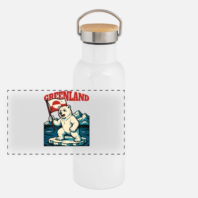 Le Groenland n’est pas à vendre Gourde isotherme avec bouchon en bambou