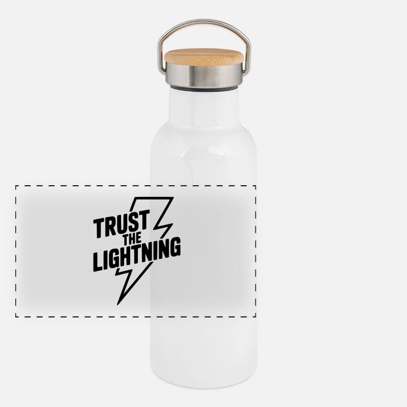 Vertraue dem Lightning Panorama Thermosflasche mit Bambusdeckel