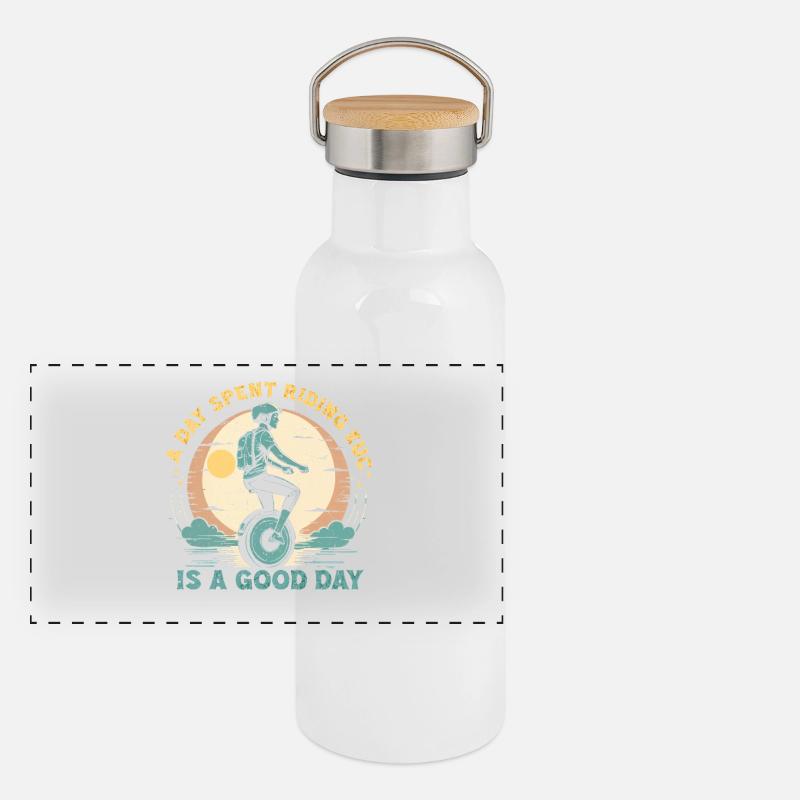 Monoroue monocycliste Gourde isotherme avec bouchon en bambou