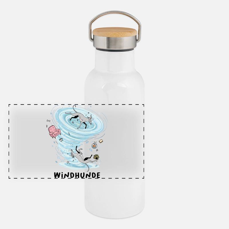 Greyhounds Gourde isotherme avec bouchon en bambou