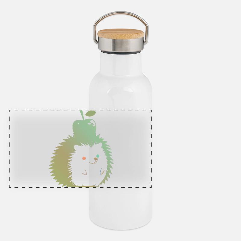 Hérisson Pastel avec Pomme Gourde isotherme avec bouchon en bambou