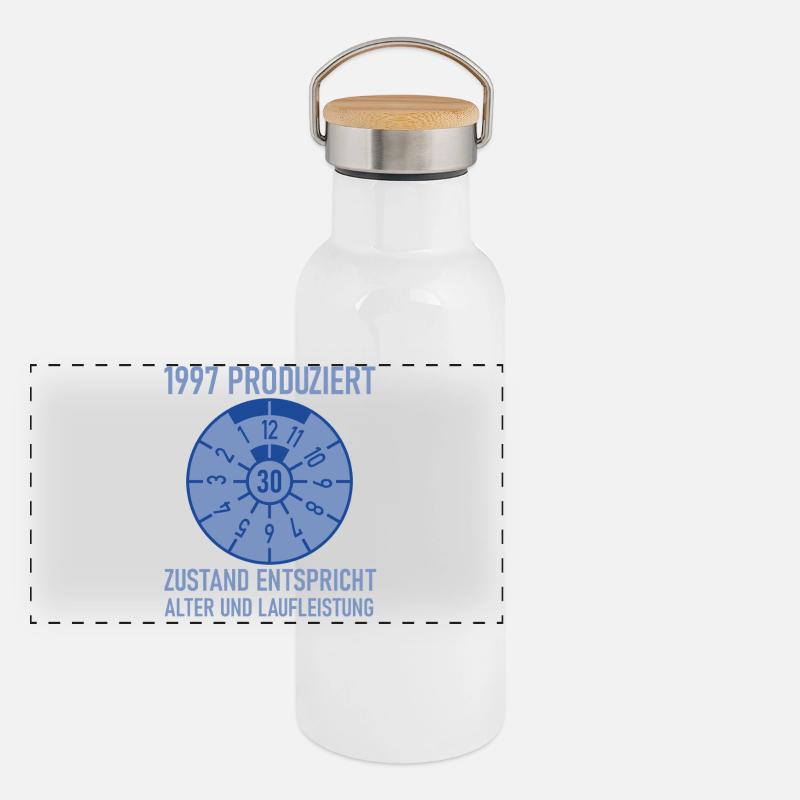1997 Geboren 30. Geburtstag Auto Tuning Panorama Thermosflasche mit Bambusdeckel