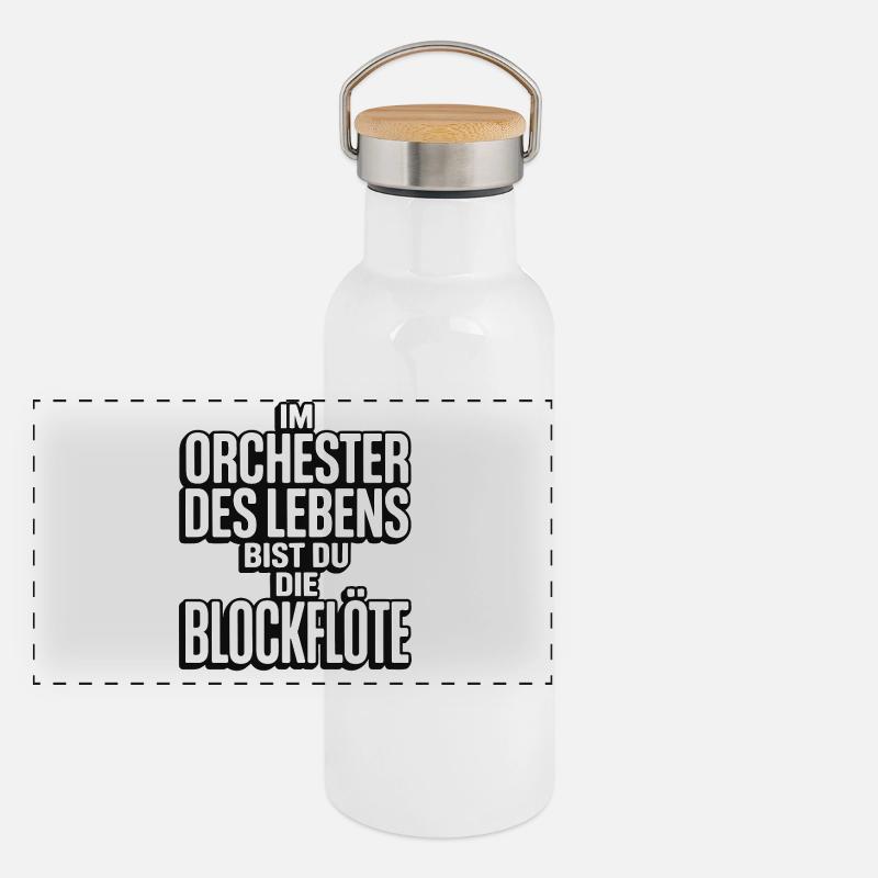 Conception de flûtes à bec de l’Orchestre de la Vie Gourde isotherme avec bouchon en bambou