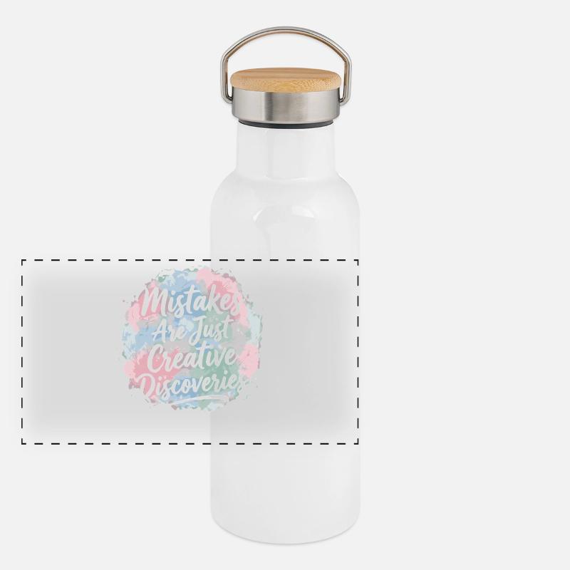 Mistakes Are Just Creative Discoveries Panorama Thermosflasche mit Bambusdeckel