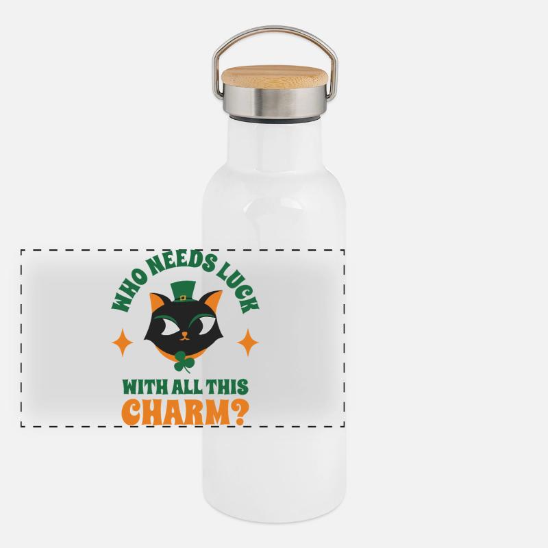 Who Needs Luck? Panoramic Thermal Bottle with Bamboo Lid