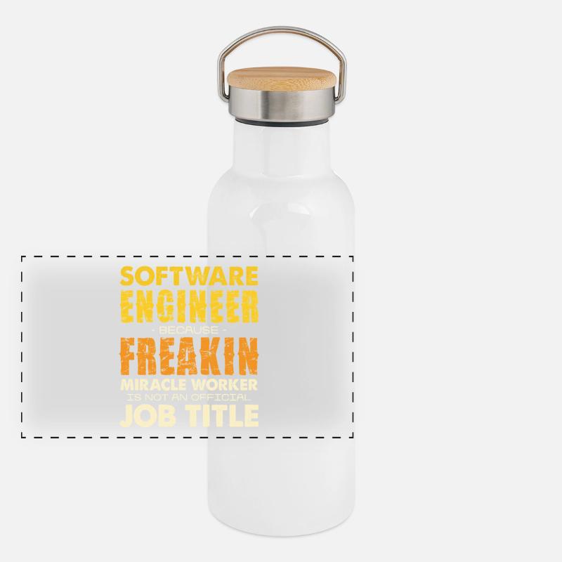 Software Engineer Freakin Miracle Worker Panoramic Thermal Bottle with Bamboo Lid