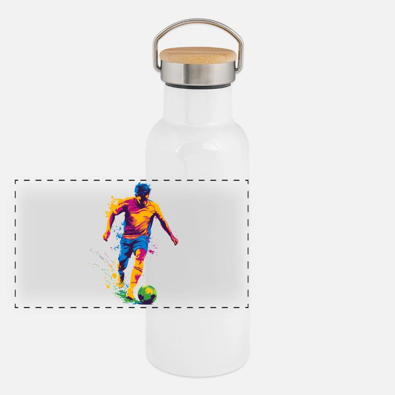 Paint Splash Soccer Hero Panoramic Thermal Bottle with Bamboo Lid