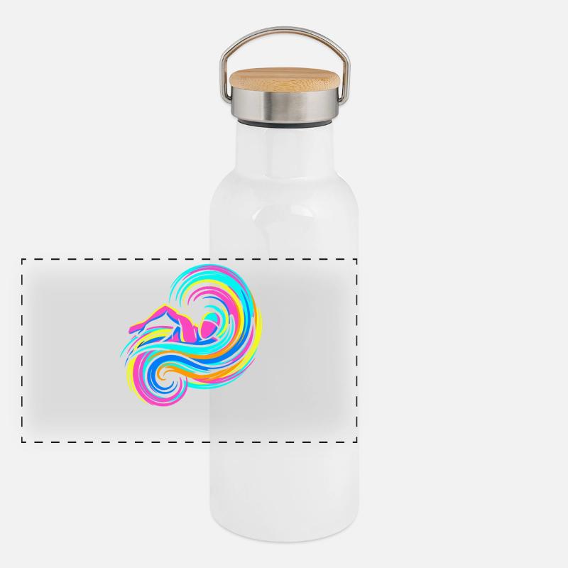 Nageur Gourde isotherme avec bouchon en bambou