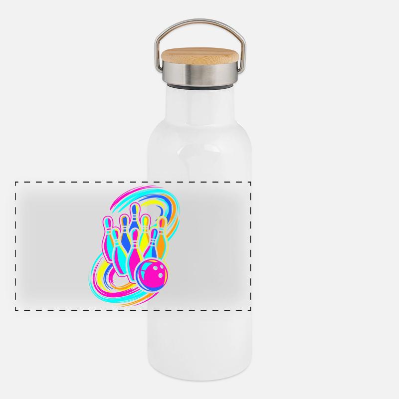 Panorama Thermosflasche mit Bambusdeckel